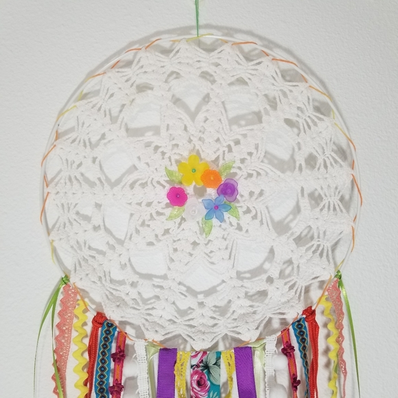 🌸 Medium One-of-a-kind Unique Handmade Boho Dream Catcher Wall Home Decor - Picture 2 of 7